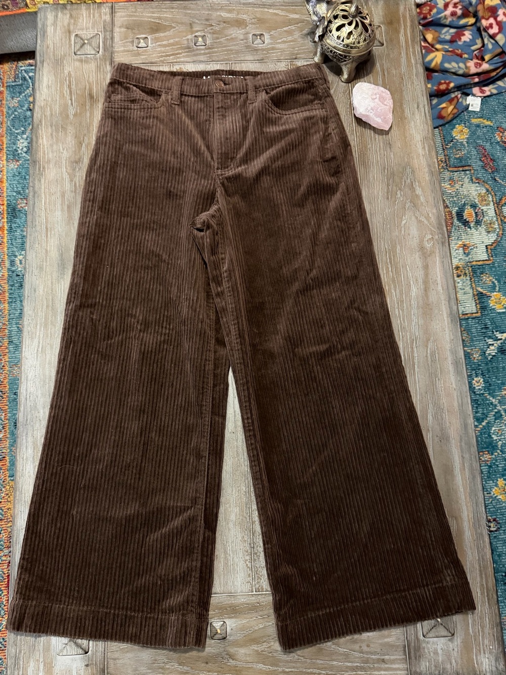 Lands End Brown Corduroy Wide-Leg Pants